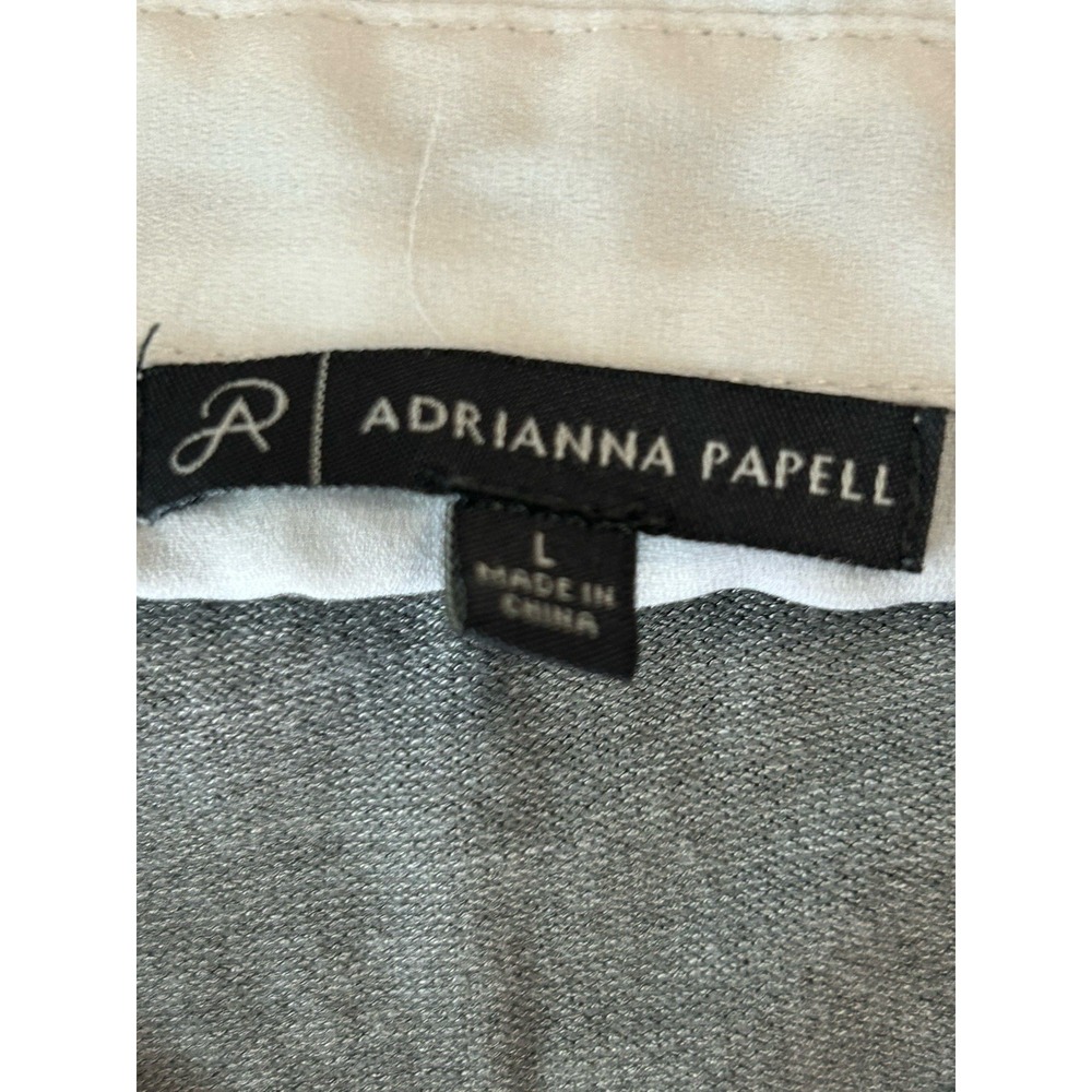Adrianna Papell Layered Look Top Gray with White Womans SZ L - Picture 5 of 6